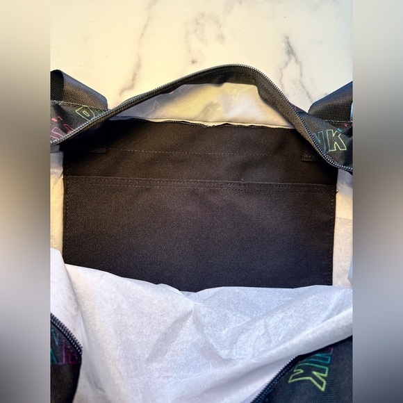 NEW WITH TAGS Victoria’s Secret PINK Logo Black Tote Bag - Picture 5 of 6